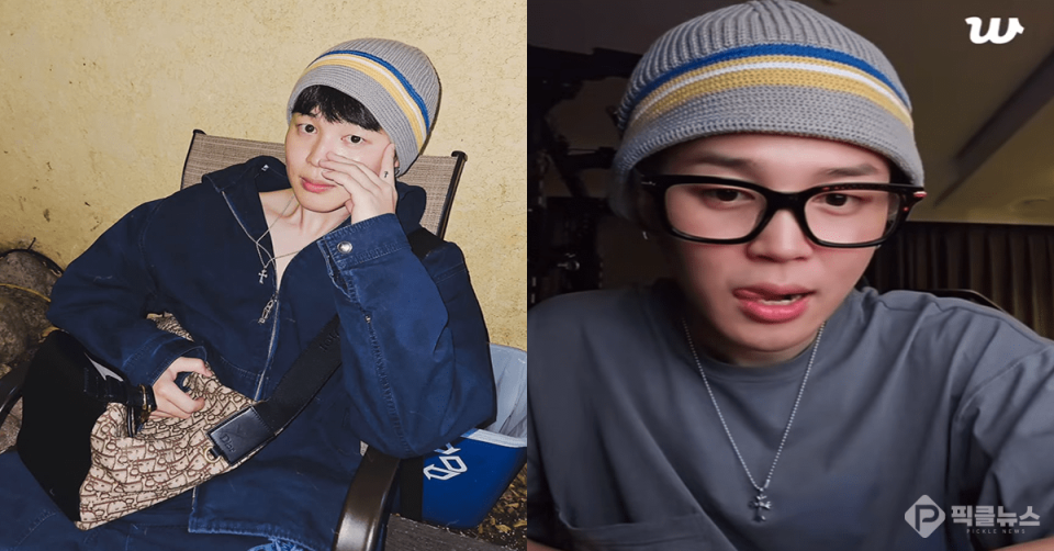 사진 = 지민 SNS, 위버스 라이브 방송 캡쳐