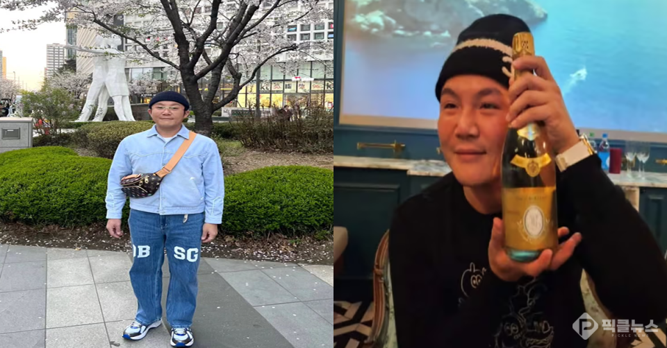 사진 = 조세호 SNS, A씨가 공개한 조세호의 술자리 참석 사진. /A씨 소셜미디어